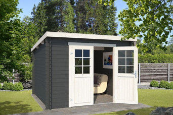  Outdoor Life Products | Tuinhuis Nadia 275 x 275 | Gecoat | Carbon Grey-Wit 210338-31